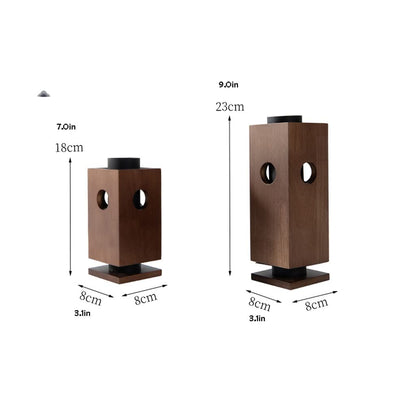 WAOCEO Candlestick Holders New Chinese Candlestick Retro Wooden Candlestick Decoration Homestay Room Entrance Hotel Study Decoration Candle Holders (Size : A)
