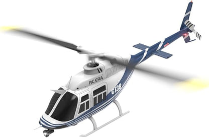 RC ERA C138 1/30 Scale 206 Helicopter for Adult 2.4G 6CH No Aileron Helicopter with Altitude Hold and Optical Flow Positioning 1 Battery (RTF Version/Blue&ampWhite)