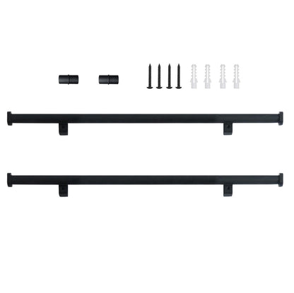 87" Sliding Library Ladder, Black +12FT Rolling Track Kit