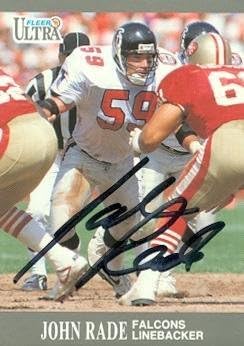 Sports Memorabilia John Rade Autographed Football Card (Atlanta Falcons) 1991 Fleer Ultra No.147