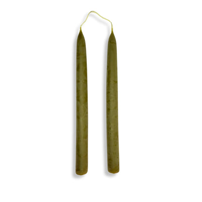 Candlestock Beeswax Taper Candles – Standard 7/8" Diameter, Pure 100% Natural USA Beeswax, Cotton Wick, Dripless, Long-Burning, Handmade in Woodstock, NY- 10 Inches - 1 Pair (2 Candles) - Sage