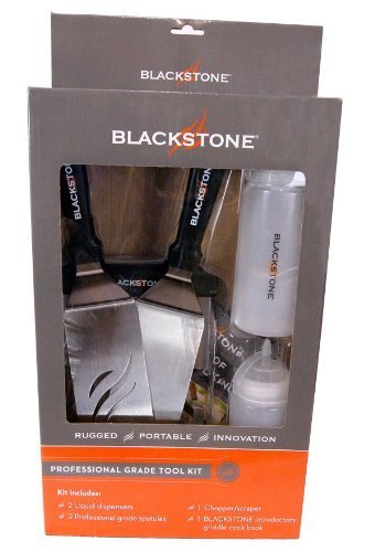 Blackstone 1542 5-Piece Professional Griddle Accessory Toolkit with 2 Squeeze Bottles, 2 Spatulas, and 1 Scraper