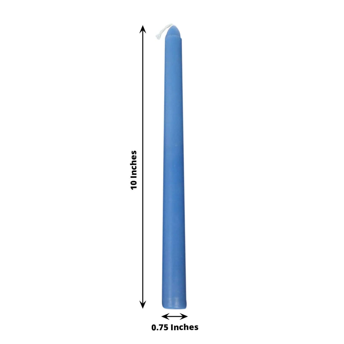 Tableclothsfactory 10" Tall Premium Quality Dripless Unscented Mixed Blue Taper Candles Wedding Dinner Candles for Wedding Decoration Set of 12