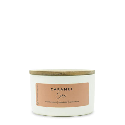 Milkhouse Candle Company Caramel Corn Soy Candle - Roasted Chestnuts | Maple Glaze | Pecan Scented - 10 oz Signature Statement Candle with Lid, 20+ Hour Burn Time, Made in the USA