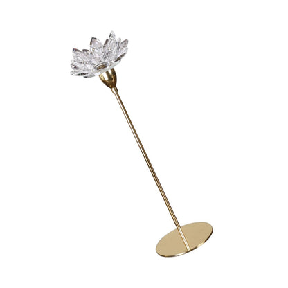 COHEALI Crystal Lotus Metal Candlestick Holder Small Gold Decorative Candle Stand for Wedding and Candlelight Dinner Home Décor