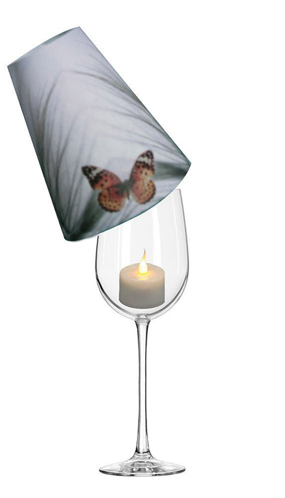 Royal Designs Vellum Tea Light Paper Wine Glass Lampshade, Orange Butterfly, Set of 20 (TLS-1004A-20)