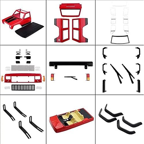 RC Car Hard Body Shell Kit313mm Wheelbase Cherokee Body Car Shell for 1/10 RC Crawler Axial SCX10 &amp SCX10 II 90046 90047 TRX4 Kit (Red)