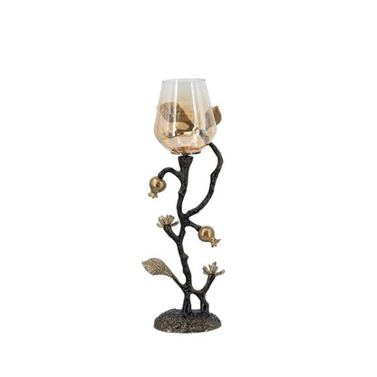 Candlestick Holders Home Creative Candlestick Ornaments Retro Table Decoration Metal Glass Candle Holder Candle Holders(Large)