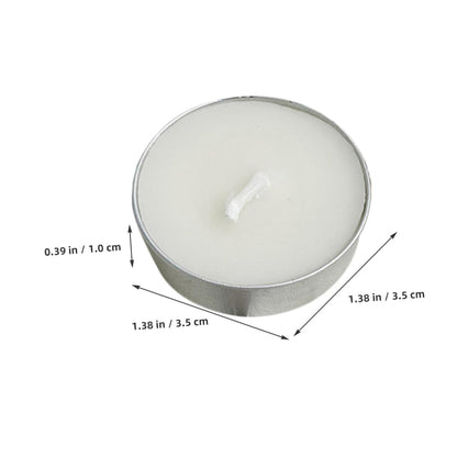 Garneck White Small Tealight Candles 50pcs Pack Unscented Round Wax Tea Lights for Wedding Engagement Party Home Décor Ceremony Lighting