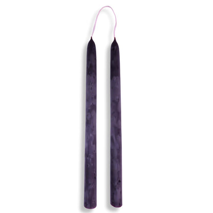 Candlestock Beeswax Taper Candles – Standard 7/8" Diameter, Pure 100% Natural USA Beeswax, Cotton Wick, Dripless, Long-Burning, Handmade in Woodstock, NY- 12 Inches - 1 Pair (2 Candles) - Plum Purple