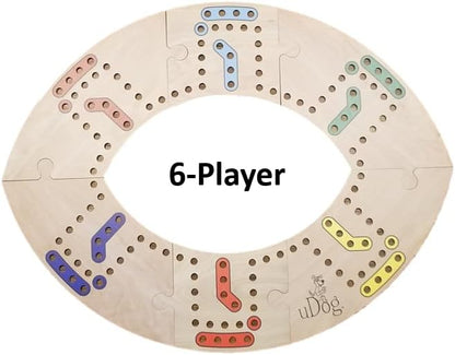 uDog Board Game | Old-Fashioned Fun for 2–12 Players | Handmade in The USA | Durable Wooden Pieces to Last a Lifetime | Family Game Night (12 Player)
