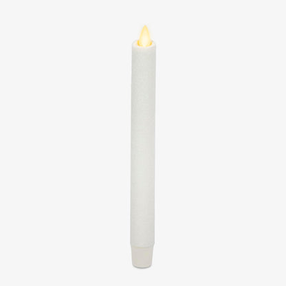 Luminara Glitter Flameless Candle Taper - 1" x 9.5" (White)