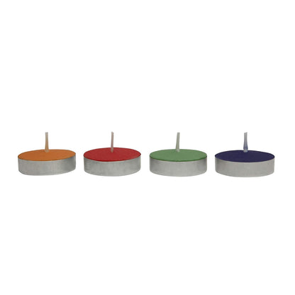 CNAINC Colored Wax Tealight Candles (Set of 100, Unscented), 37W x 12H Millimeters