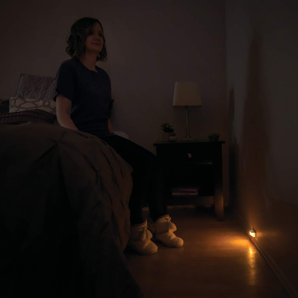 Beams MB500A Wireless Battery Powered Amber Sleep Friendly LED Nightlight, 2-Pack, White