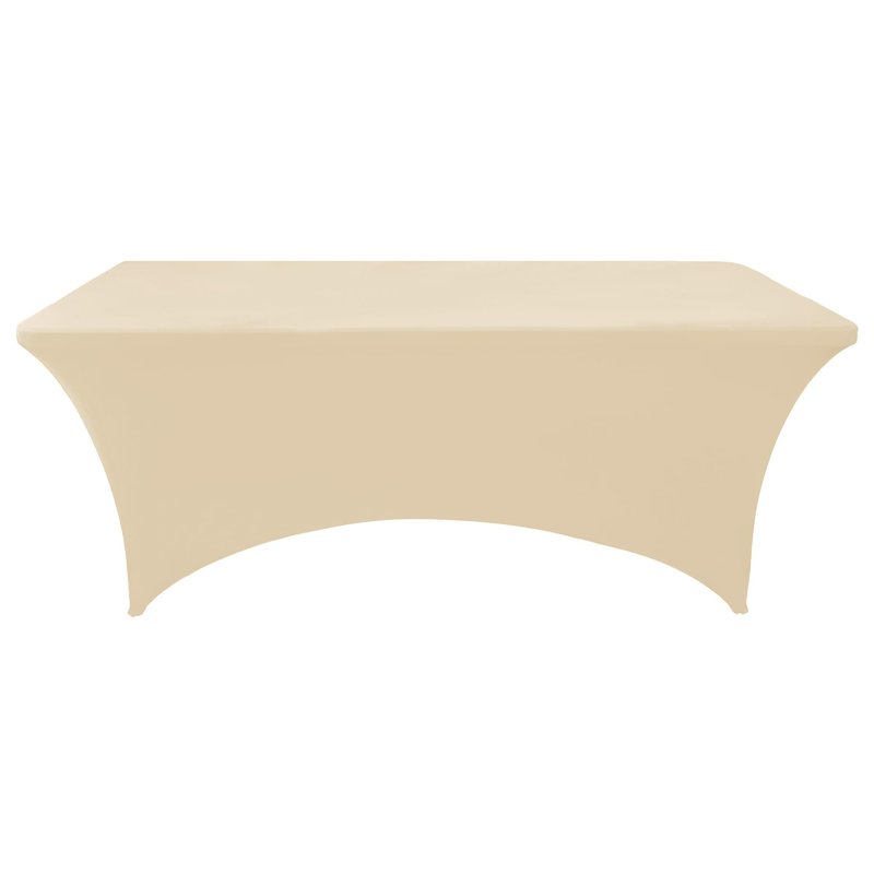ZarzaaSik 2-Pack 8ft Spandex Table Covers for Rectangle Folding Tables - Washable Elastic Tablecloth - Ultimate Fitted Table Protector for Birthday Parties, Trade Shows, Banquet