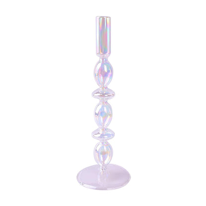Ayuduots Glass Candlestick Holders, Elegant Glass Taper Candle Holder Centerpieces for Home Ornaments Wedding Party Decorations
