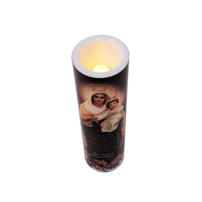 THE SAINTS COLLECTION Our Lady of Mount Carmel LED Flameless Devotional Prayer Candle