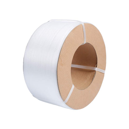 1/2" Strapping 9900 Ft Machine Grade 8x8 Core Polypropylene Heavy Duty Grade Strapping, 1 Roll, White