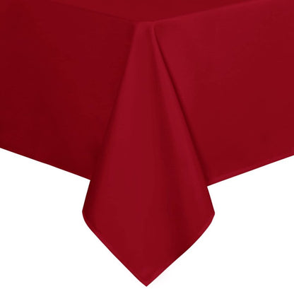 sancua Rectangle Tablecloth - 90 x 132 Inch - Water Resistant Spill Proof Washable Polyester Table Cloth, Decorative Fabric Table Cover for Dining Tables, Buffet Parties and Camping, Red