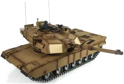 Heng Long US in Stock RC Tank 1/16 7.0 Abrams RTR RC Tank 3918 360° Turret Barrel Recoil Metal Track Smoking Unit Battle Tank Military Transport Vehicles BB Shooting Airsoft Tank That Shoot