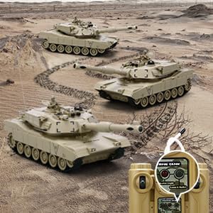 BEAURE Rc Tanks1:28 WW2 M1A2 America Army Tank Toys for Boys9 Channels Remote Control Cars with Sound and Light RC Military Truck Vehicle for Kids Boys Girls (Khaki)