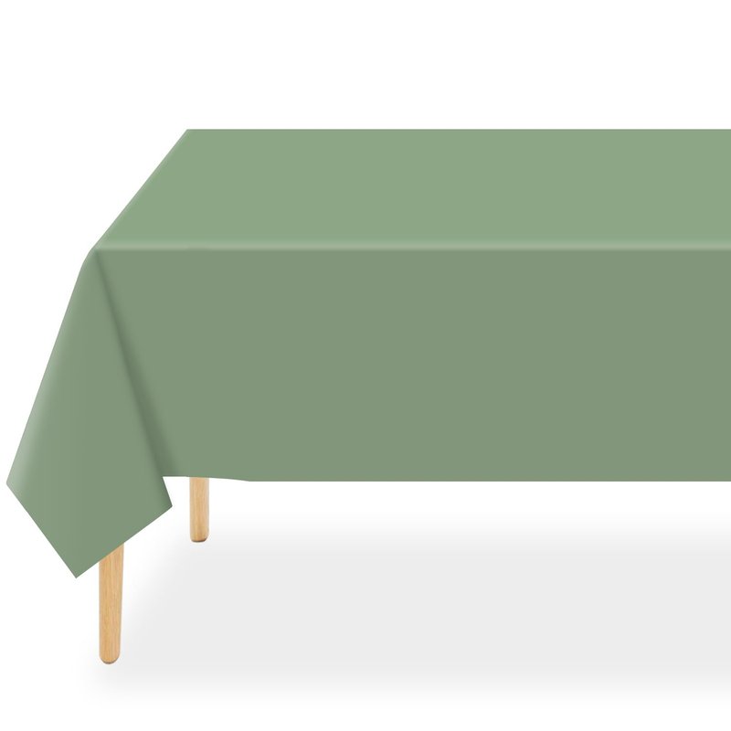 QIKSION Sage Green Plastic Table Cloth Disposable 2 Pack, 54 x 108 Inch Tablecloths for Baby Shower Birthday Bridal Wedding Party Decorations, Rectangle Table Cover