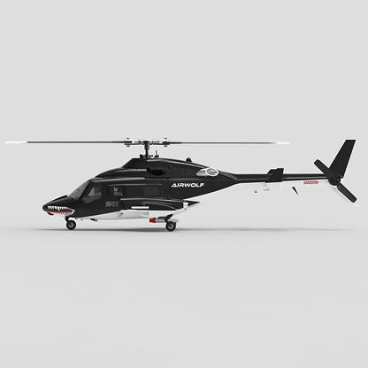 1/34 Scale AW-911 Air-Wolf RC Helicopter 2.4G 9CH Flybarless Airplanewith 6G/3D Stunt Mode and GPS Positioning (RTF Version/Mode 1/Mode 2)