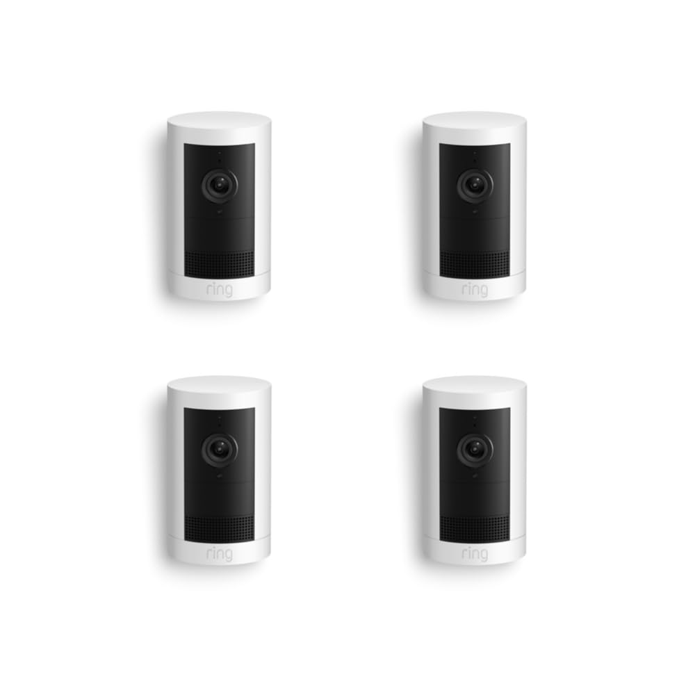 Introducing Ring Outdoor Cam Plus, Battery — Wide-Angle 2K Video with Ring Vision, Low-Light Sight for full-color night vision, Mount-Anywhere Versatility, White