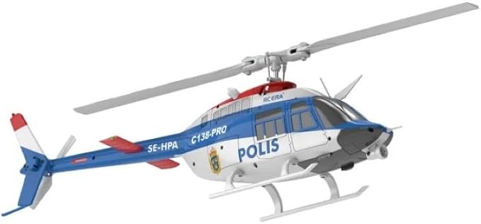 RC ERA C138-PRO Bell-206 Brushless Stabilized 6-Axis Gyroscope 6CH 3D RC Helicopter With Optical Flow Sensor and Upgraded Transmitter - Remote Control Helicopter RTF For Beginner &amp Adults (Blue)