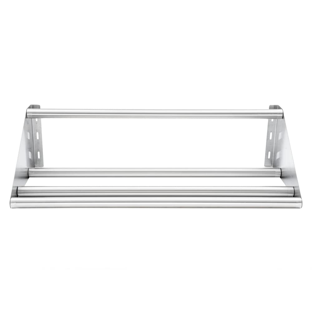Restaurantware Kitchen Tek 42 x 18 x 11.3 Inch Commercial Kitchen Rack 1 Tubular Kitchen Sink Wall Shelf - Wall Mounted Sturdy Stainless Steel Commercial Kitchen Shelf 154-lb Capacity