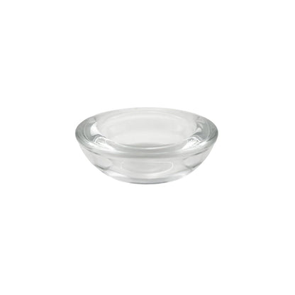 WGV Sturdy Tea Light Votive Candle Holder 3" W, Clear Heavy Thick Chubby Plate Bowl Glass, Small Accent Decor, 1 Pc