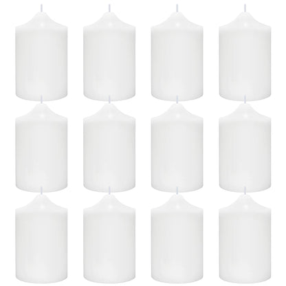 12 Pack 2x3 Inch White Pillar Candles, Unscented Column Candles for Home Restaurants Spa Church Weddings, Smokeless Dripless and Clean Burning Emergency Candle