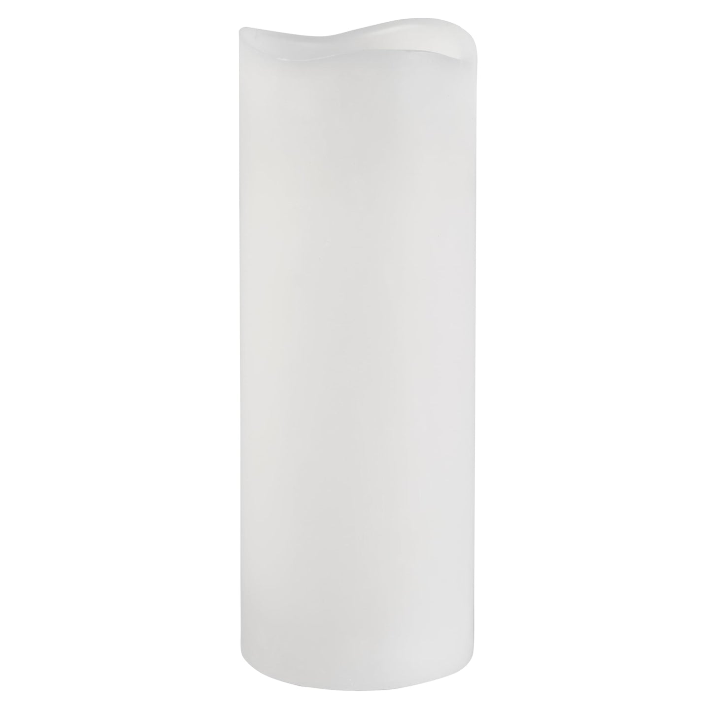 Mikasa 3x8 Inch White LED Wax Pillar Candle with Flickering Flame and Timer - Flameless Battery Operated Real Wax Candle for Home Decor, Weddings, Holidays, and Centerpiece Displays