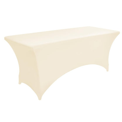 ZarzaaSik 6-Pack 6ft Spandex Table Covers for Rectangle Standard Folding Tables - Wrinkle Resistant Stretch Tablecloths - Ultimate Fitted Table Protector for Parties, Trade Shows, Wedding
