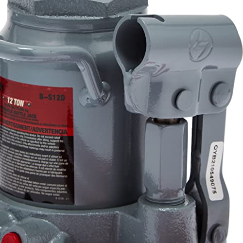 Pro-Lift B-S12D Grey Hydraulic Bottle Jack - 12 Ton Capacity
