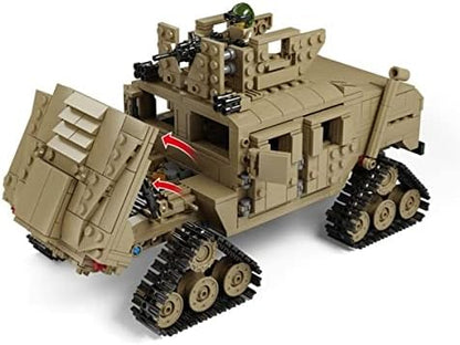 General Jim's 2-in-1 Military Brick Building Set – WWII US Army M1A2 Tank or Humvee with Rotating Turret Adjustable Gun &amp Accessories – 1463-Piece Model for Military Collectors Teens &amp Adult