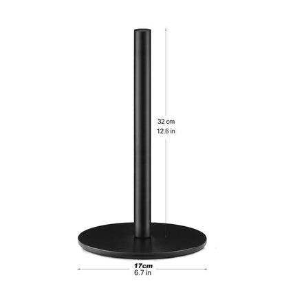 Black Paper Towel Holder, Countertop Paper Towels Holder, Premium Stainless Steel Paper Towel Holder Stand, Non-Slip Kitchen Paper Roll Holders with Weighted Base