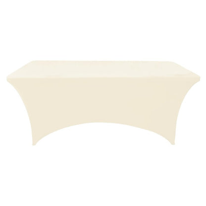 ZarzaaSik 6-Pack 6ft Spandex Table Covers for Rectangle Standard Folding Tables - Wrinkle Resistant Stretch Tablecloths - Ultimate Fitted Table Protector for Parties, Trade Shows, Wedding