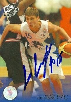 Sports Memorabilia Autograph Warehouse 86930 Andris Biedrins Autographed Basketball Card Latvian National Team 2004 Press Pass Rookie No .3