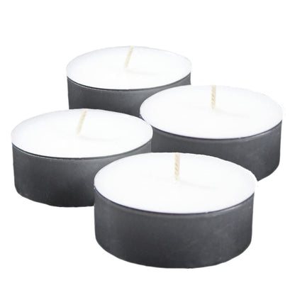 Utility Jumbo Unscented White Tea Light Candle - Set of 4 - Extra Large Tea Light Candle - Camping - Cooking - Emergency