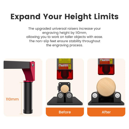 Algolaser 10W Laser Engraver Machine - Laser Engraver/Cutter with Rotary Roller & Laser Engraver Riser - Laser Engraving Machine with 3.5" Smart Touchscreen & AlgoOS,Laser Engraver for Wood & Metal
