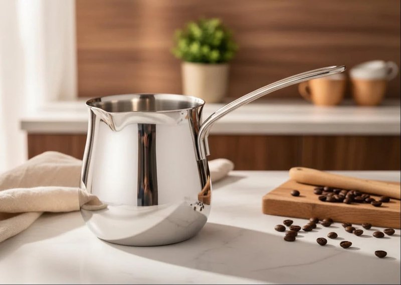 Cuisinox Stainless Steel Turkish Cezve Coffee Pot, 12 Oz