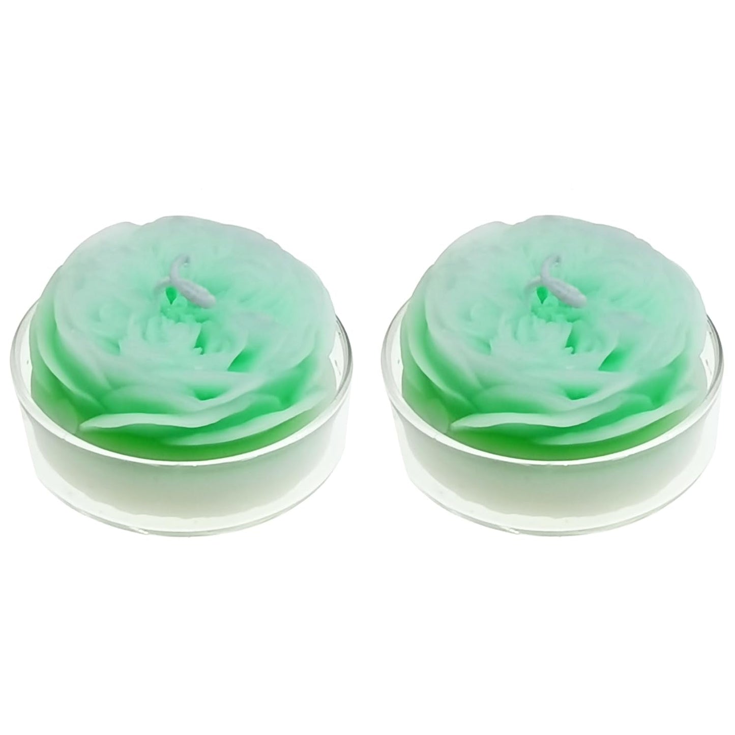 Scented Candle with Cup 2 Pack, 58G Soy Wax Rose Candle, for Meditation, Yoga, Birthday, Wedding, Housewarming (Green)
