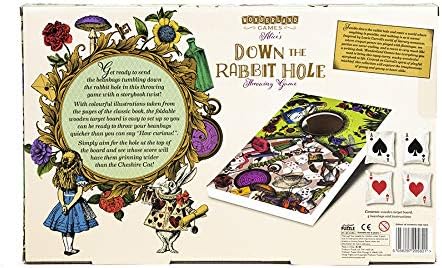 Professor PUZZLE Down The Rabbit Hole - Alice in Wonderland Themed Corn Hole Game/Bean Bag Toss Game