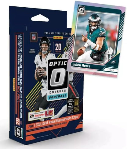 2024 Donruss Optic NFL Football Trading Cards Hanger Box (Purple Scope) 20 Cards