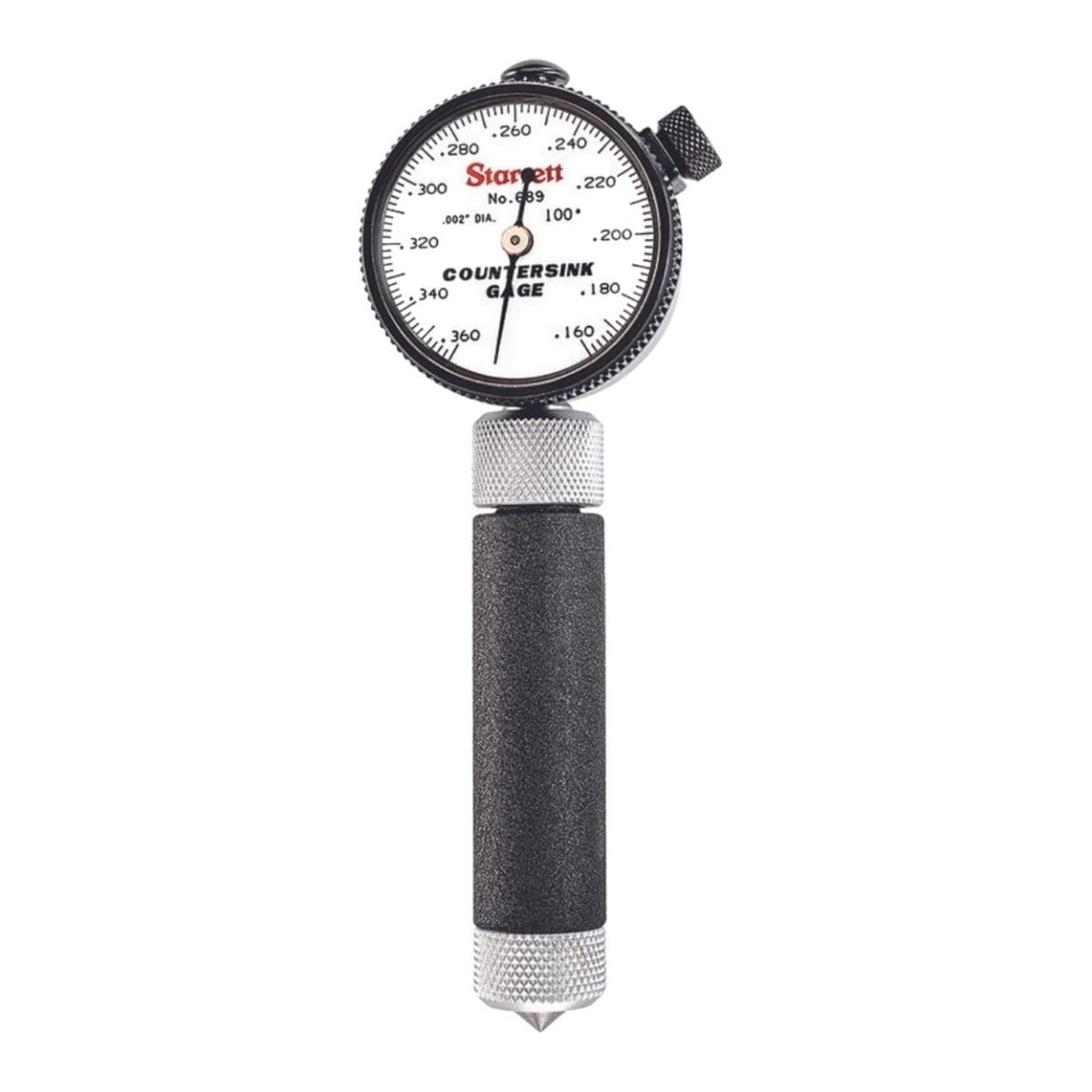 Starrett Inch Reading Dial Indicator Countersink Gage - for 100 Degree Countersinks - .160-.360" Range, .002" Graduation - 689-2Z