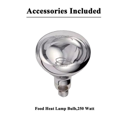 GAINTOO Table Food Heat Lamp Infrared Food Warmer Portable Heating Lamps for Food 250 Watts(Single Arm(Copper))