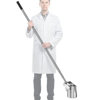 Maxdot 2 Pcs 3.6ft- 9.8 ft Telescopic Water Sampler Dipper, Pendulum Beaker Sample Ladle with Water Sampling, Pole Sampler Rod (550 Ml, Stainless Steel)