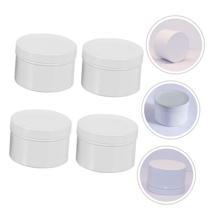 LALAFINA 4pcs Aluminum Alloy Candle Containers Empty Tins for Wax Candles Versatile Storage for Spices Ointments for Crafting Home Decor