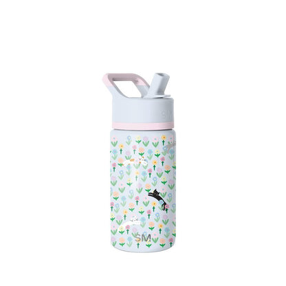 Simple Modern Kids Summit Water Bottle with Straw Lid | 14oz Stainless Steel Cup Insulated Tumbler for Toddlers, School | Frolicking Kittens